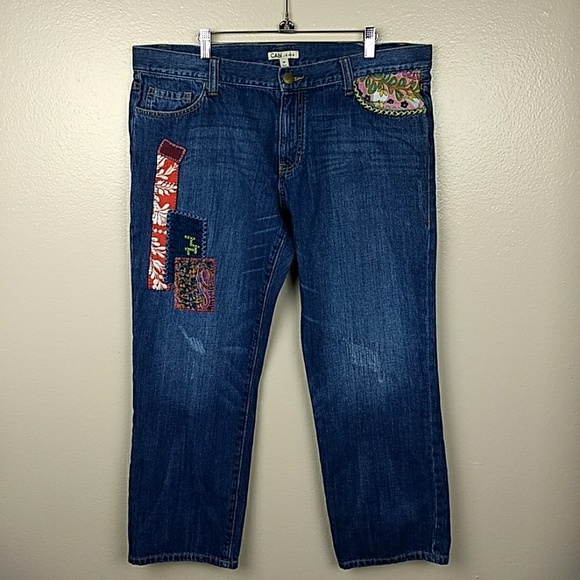 CAbi Denim - CAbi Patchwork Boyfriend Capri Jeans Size 14